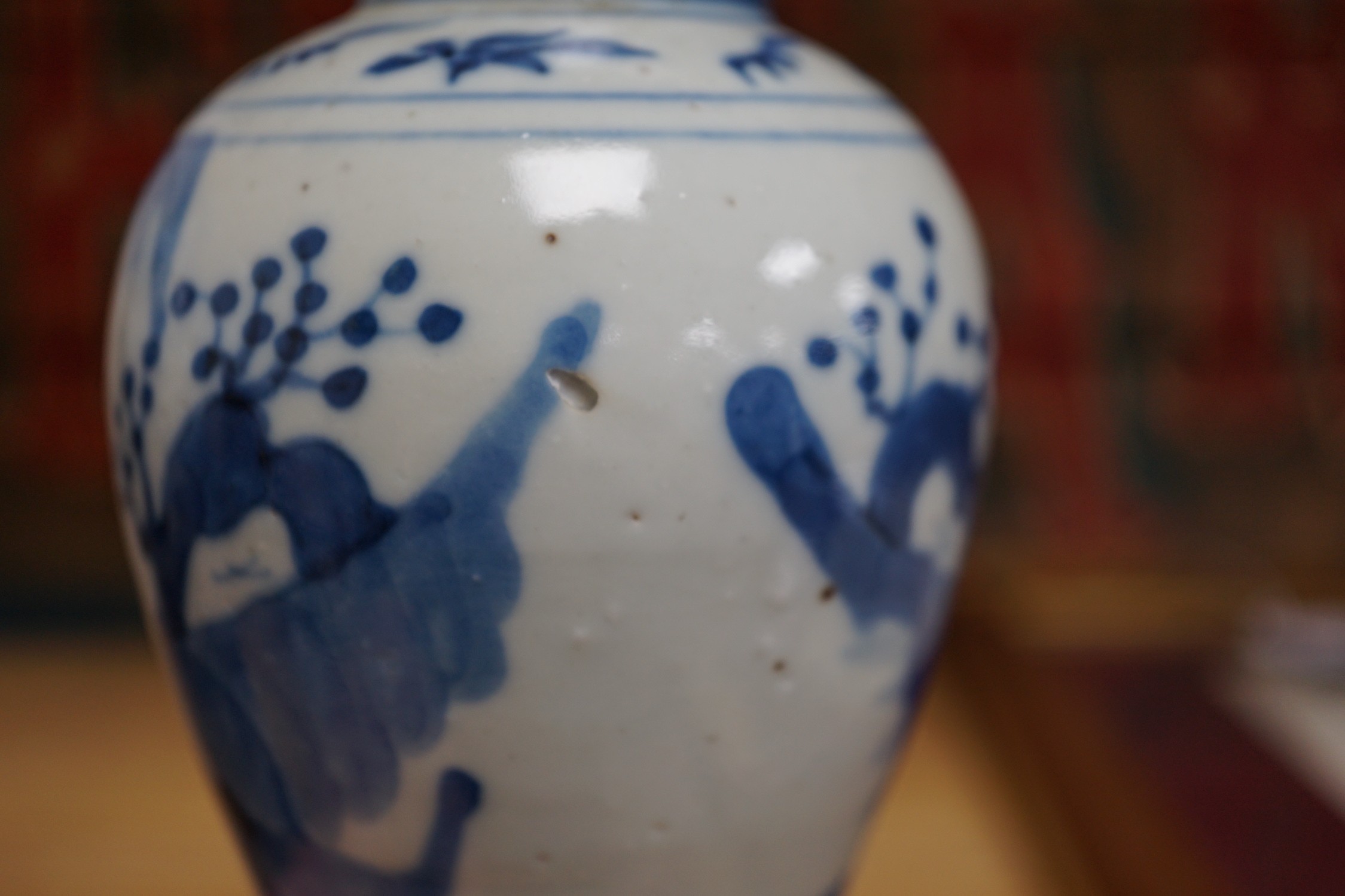 Two 19th century Chinese blue and white small vases, tallest 18cm